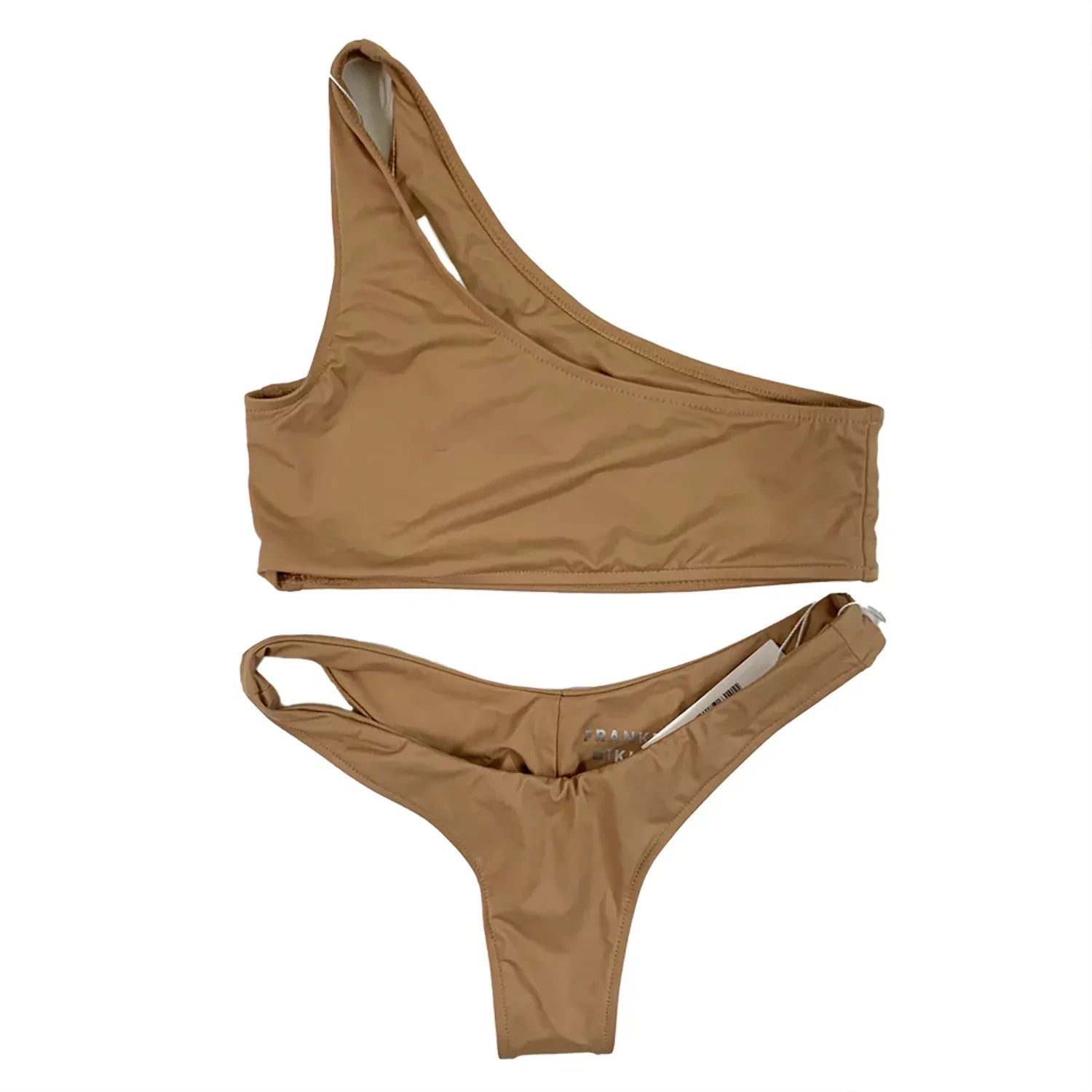 Frankies Bikinis Women's Katerina Barb Top Bottom Sizeet Beige