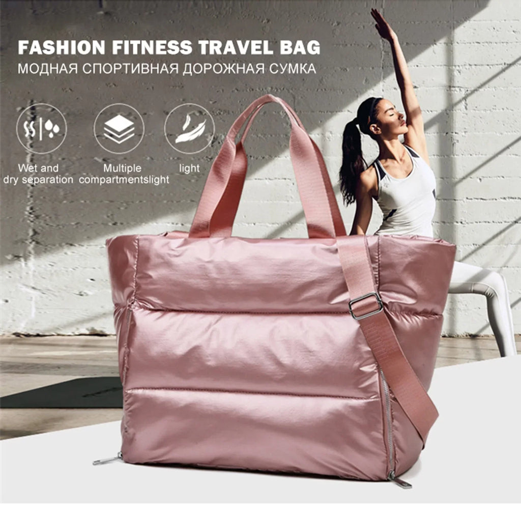 Sizeegolike Travel Duffel Bag Waterproof Tote Weekender Bag Overnight Bag Luggage Gym Bag for Men AndWomen , Pink