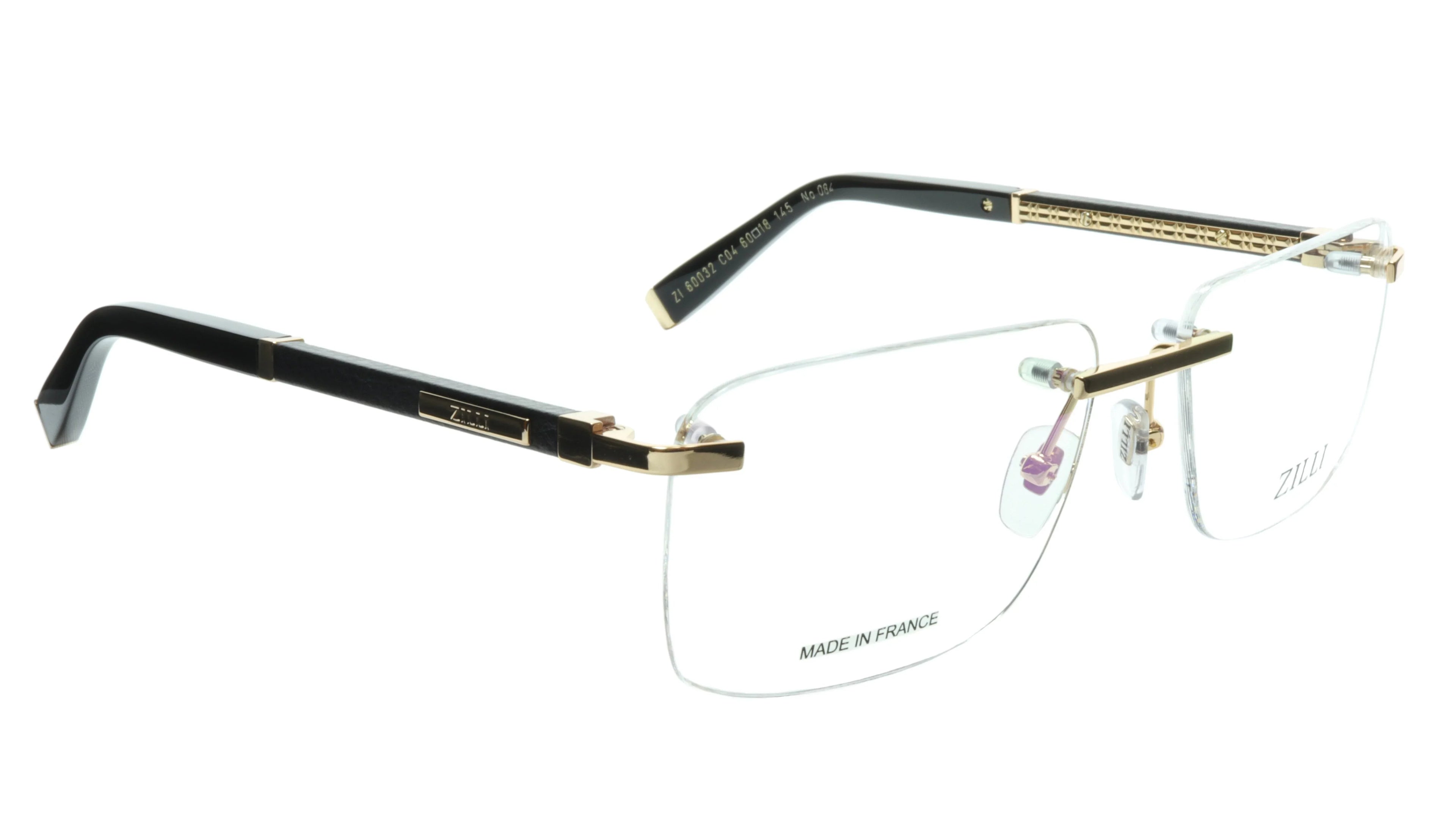 ZILLI Rimless Eyewear Made with Real Leather and High Quality Titanium