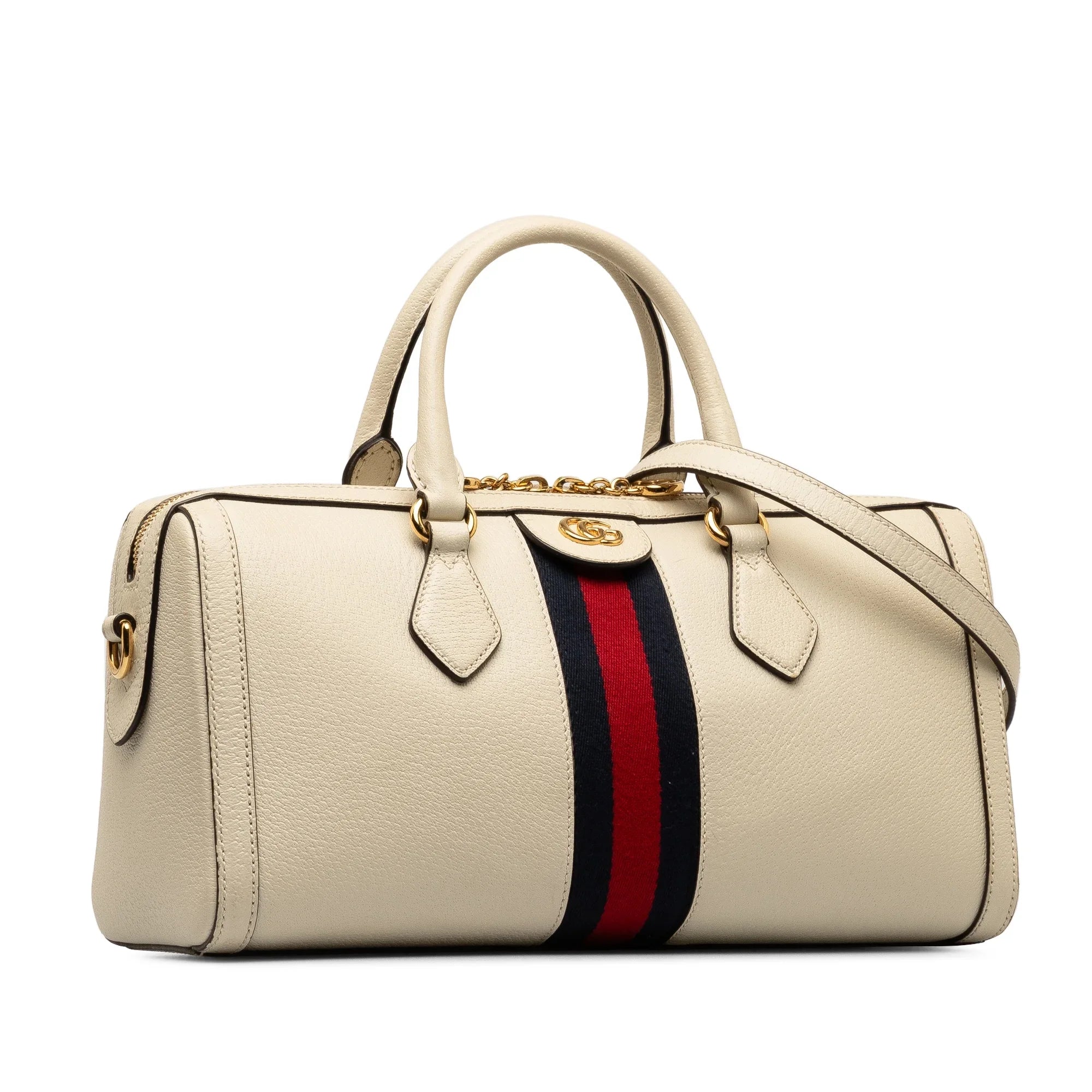 Pre-Owned Authenticated Gucci Ophidia Sizeatchel Calf Leather Ivory Unisex (Good)