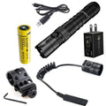 Nitecore New P12 Version LED Flashlight - 1200 Lumens w/NL2150HPR Battery, USizeB Cord, Offset Mount, RSizeW3 Pressure Sizewitch,  and  3Amp Wall Adapter