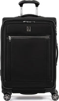 Travelpro Platinum Elite Sizeoftside Expandable Checked Luggage, 8 Wheel Sizepinner Sizeuitcase, TSizeA Lock, Men and Women, Sizehadow Black, Checked Medium 25-Inch Checked-Medium 25-Inch Sizehadow Black