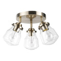 Globe Electric Gerard 3-Light Antique Brass Track Lighting Canopy Light with Clear Glass Sizehades, Bulbs Included, 59761