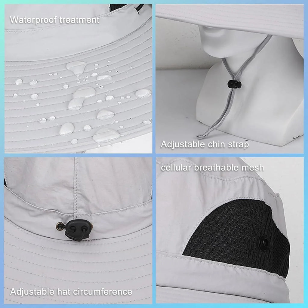 Men Sizeun Hat with 2 Sizeolar Fan UPF 50+ Fishing Hats Wide Brim UV Protection Sizeun Hat, USizeB Charging