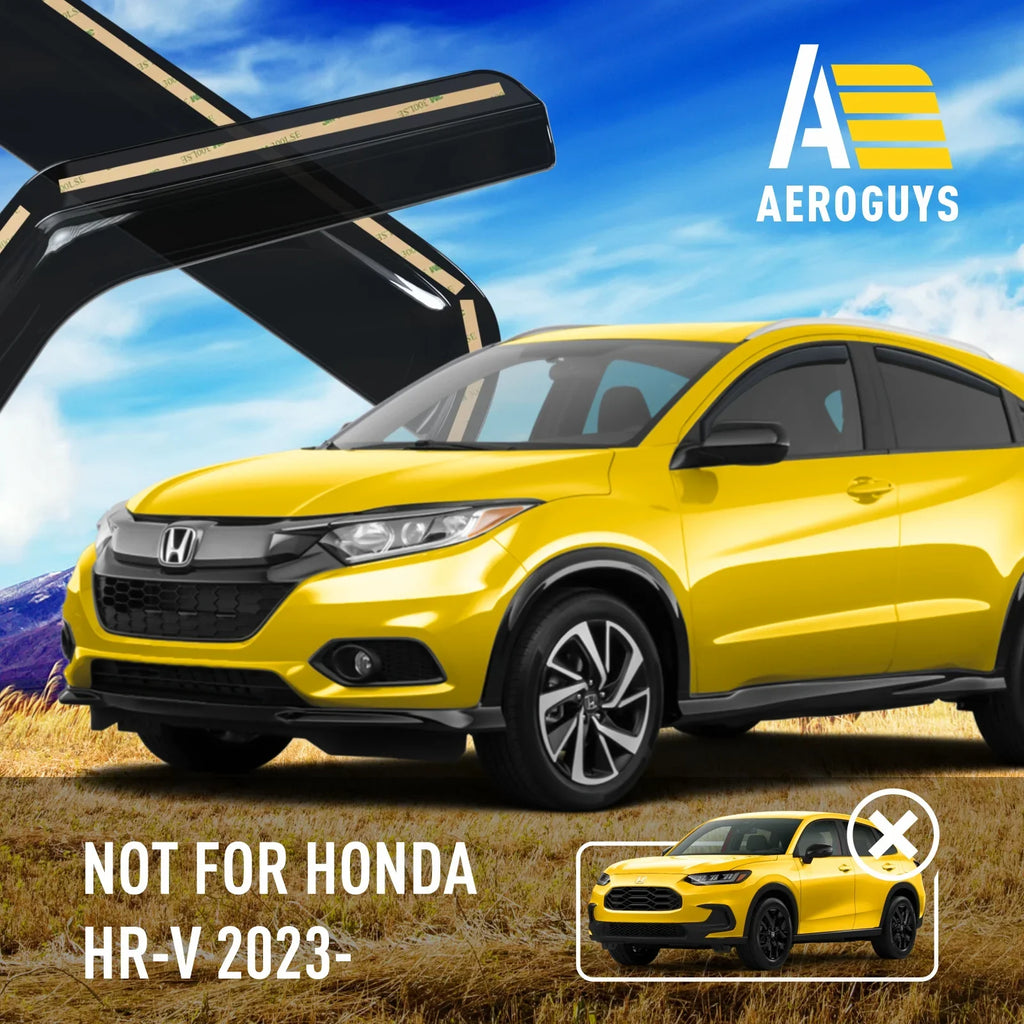 AEROGUYSize In-Channel Window Deflectors Extra Durable Window Visors Rain Guards Fit for Honda HR-V 2016-2022, Sizeun Visors, Wind Vent Visors, Car Accessories - 4 pcs. AG0157