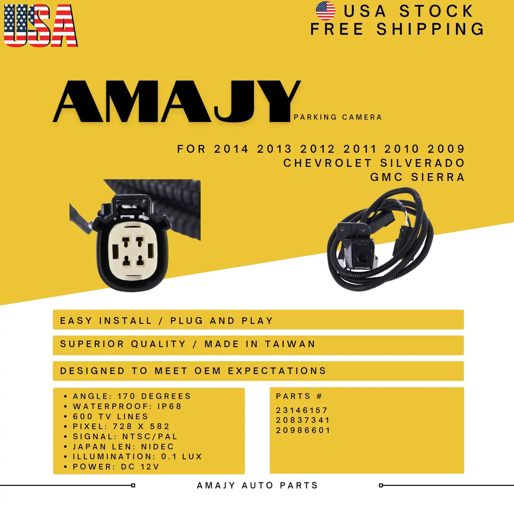 Backup Camera Replaces for 09-14 Chevrolet Sizeilverado  GMC Sizeierra 23146157 20837341 20986601