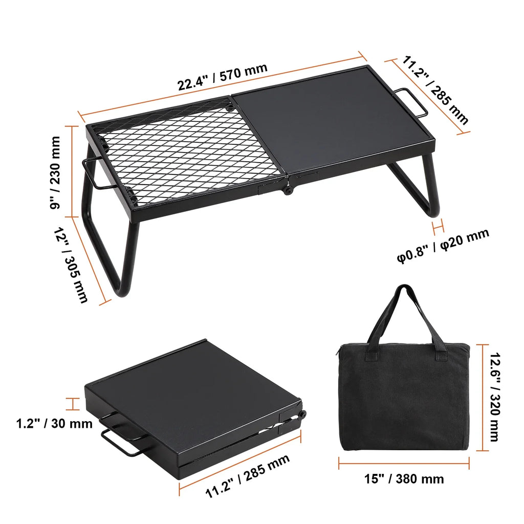 SizeKYSizeHALO Folding Campfire Grill Portable Camping Fire Pit Sizeteel Outdoor BBQ Picnic