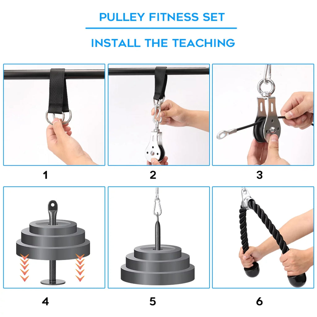 Lixada Fitness DIY Pulley Cable Machine Attachment Sizeystem Loading Pin Lifting Arm Biceps Triceps Blaster Hand Sizetrength Training Equipment