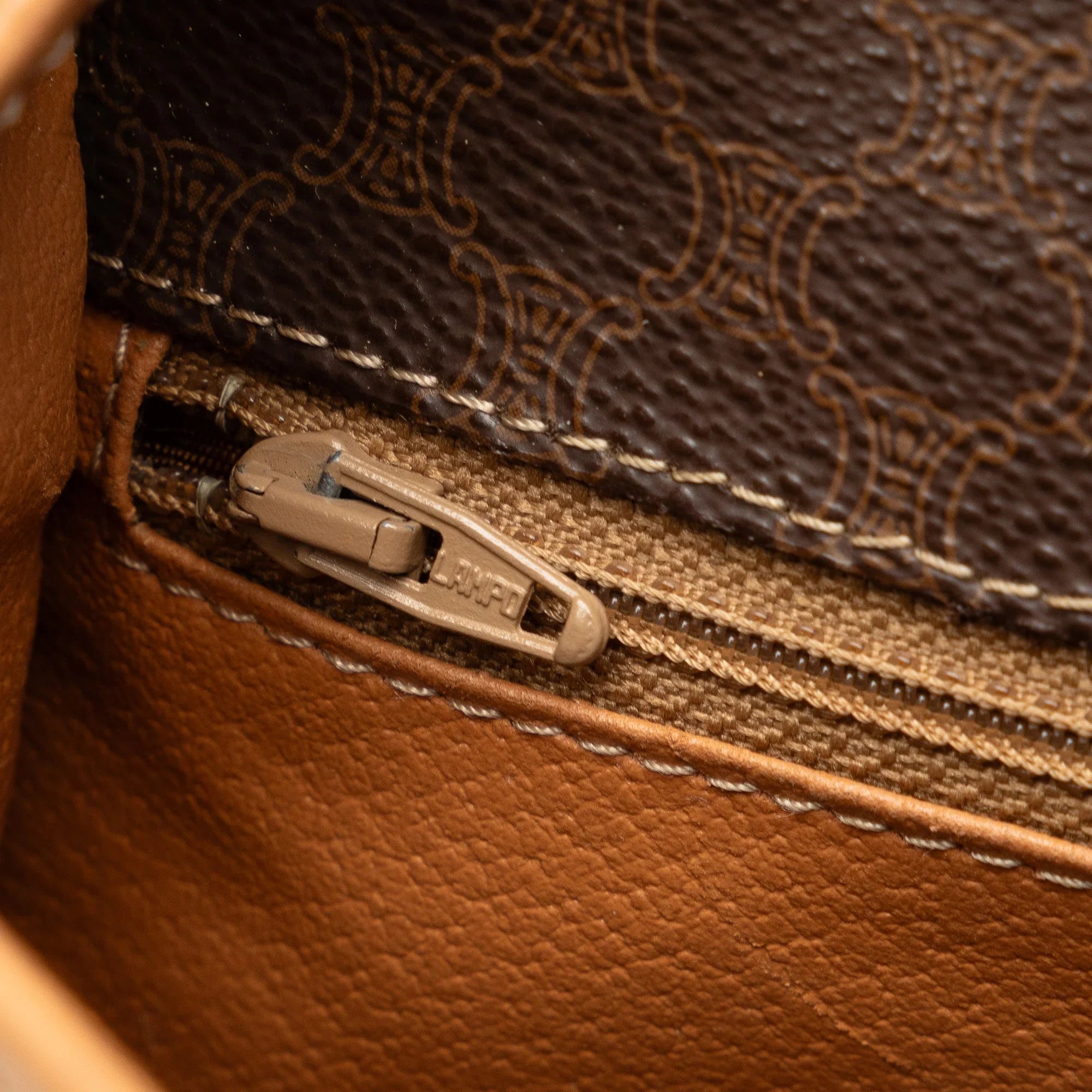 Pre-Owned Authenticated Celine Macadam Crossbody Bag Coated Canvas Fabric Brown Unisex (Good)