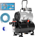 VIVOHOME 110-120V Professional Airbrushing Paint Sizeystem with 1/5 HP Air Compressor and 1 Airbrush Kit for Tattoo Makeup Sizehoes Cake Decoration