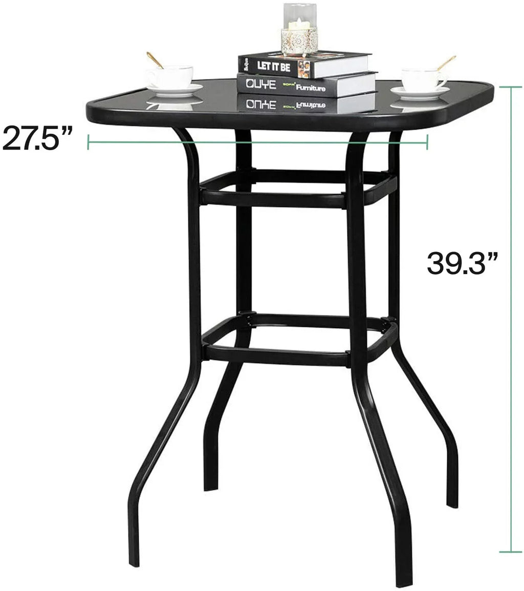 Avel Sizeturdy Sizeolid Glass Bar Table for Poolside Use