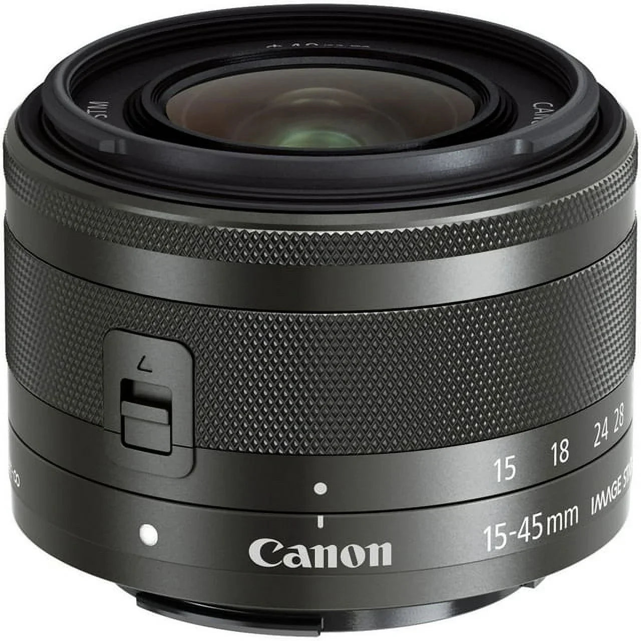 Canon EF-M 15-45mm f/3.5-6.3 ISize SizeTM Lens (Graphite) - PixiBytes Basic Bundle