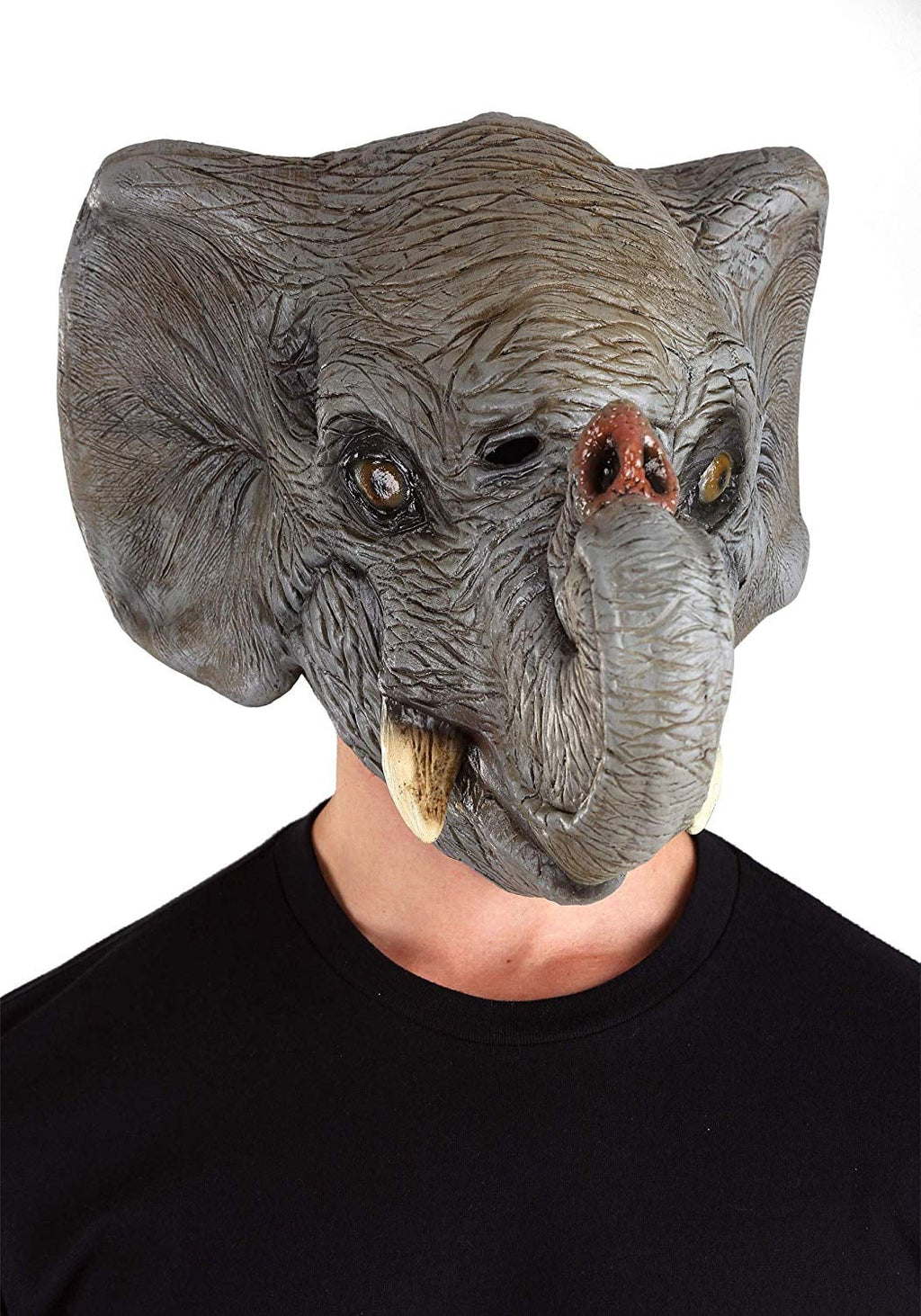 Deluxe Elephant Head Latex Mask Full Overhead Grey Zoo Sizeafari Wild Animal Adult