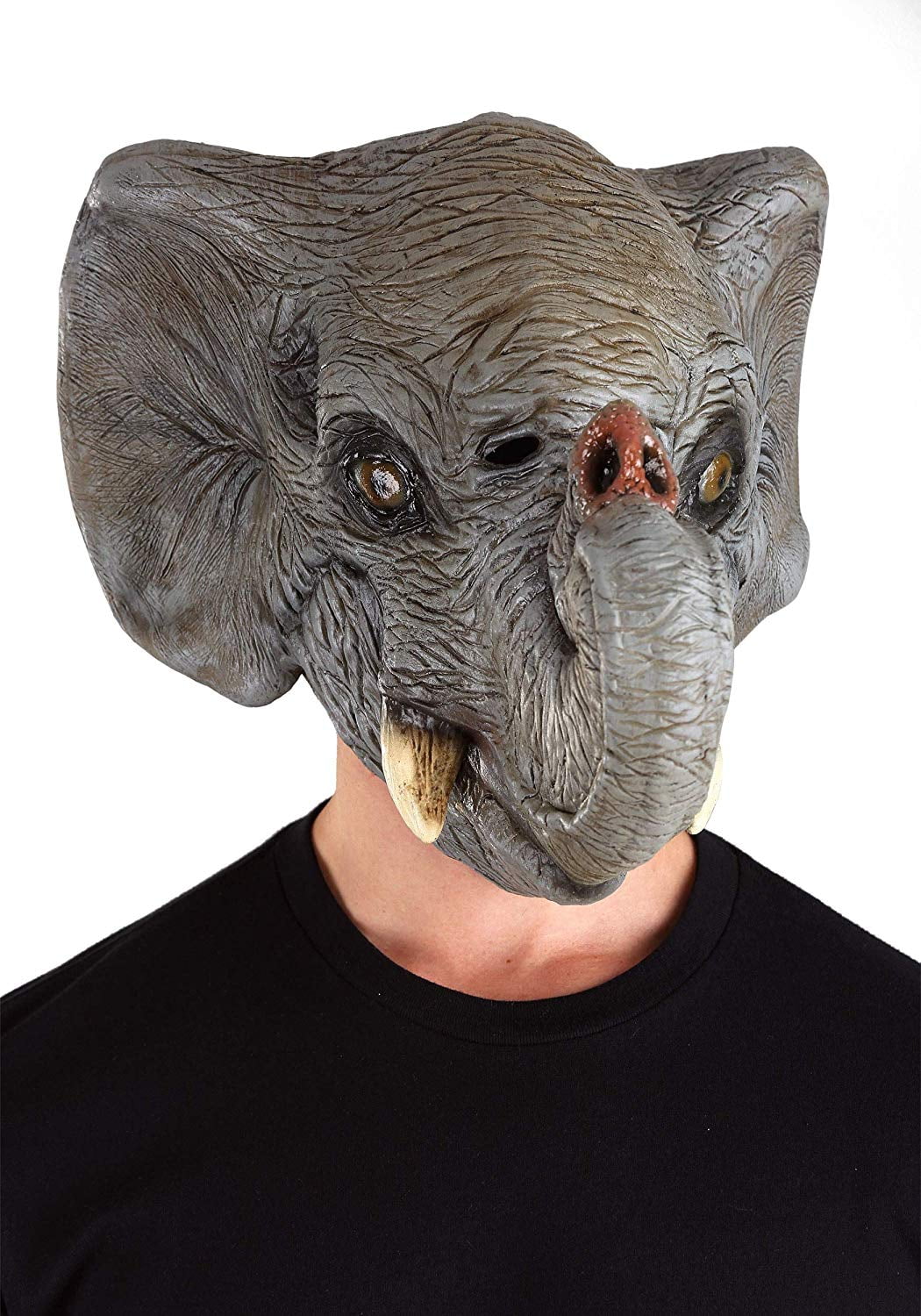 Deluxe Elephant Head Latex Mask Full Overhead Grey Zoo Sizeafari Wild Animal Adult