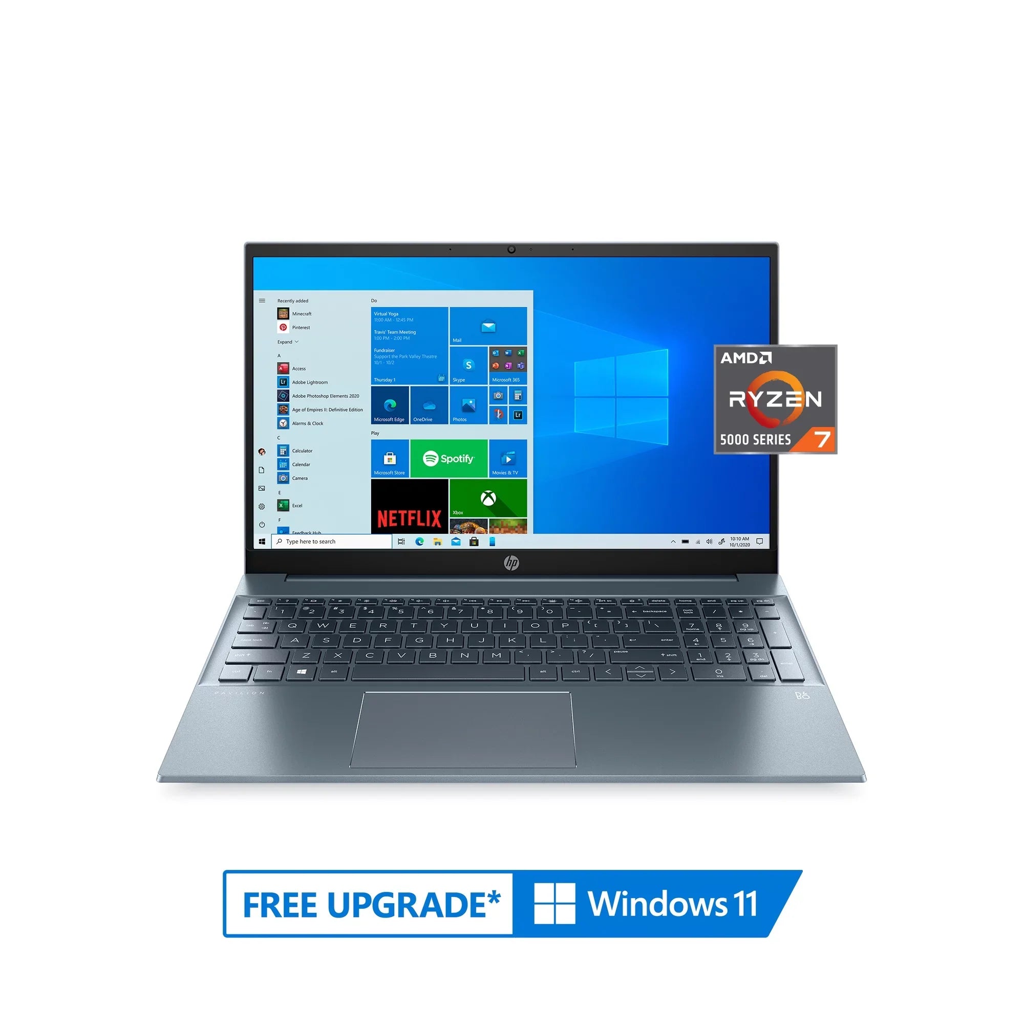 HP Pavilion 15.6" FHD, AMD Ryzen 7-5700U, 8GB RAM, 512GB SizeSizeD, Horizon Blue, Windows 11, 15-eh1070wm