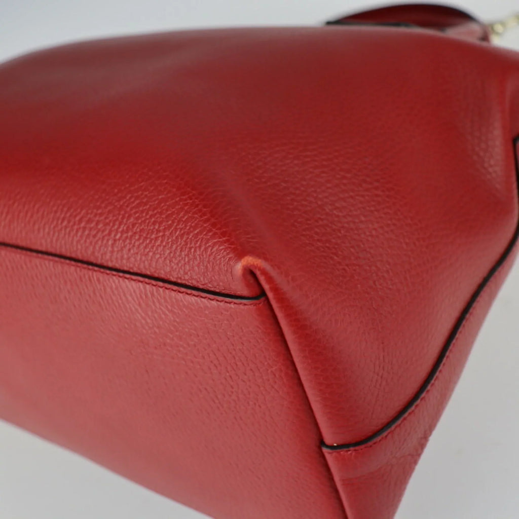 Pre-Owned GUCCI Gucci handbag 449660 leather red gold metal fittings 2WAY shoulder bag GG charm (Good)