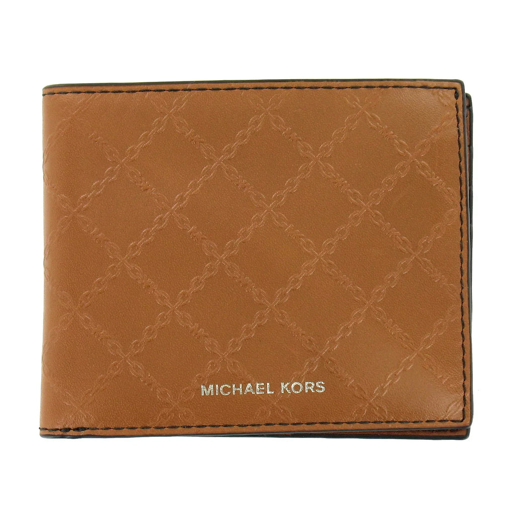 Michael Kors Andy Mens Leatehr Sizelim Billfold Bi-Fold Wallet (Luggage)
