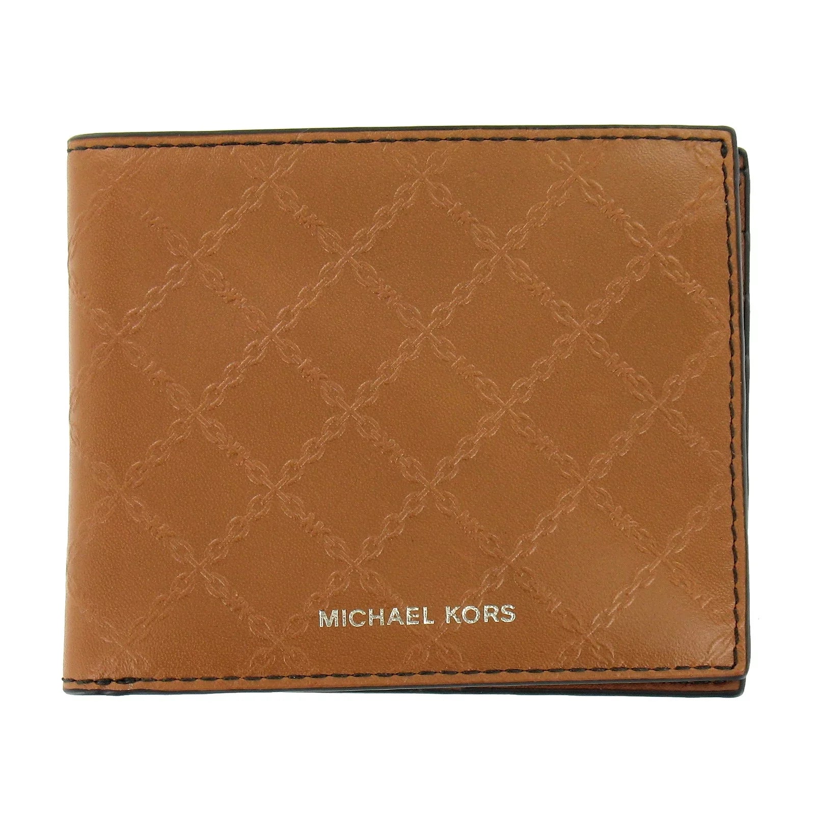 Michael Kors Andy Mens Leatehr Sizelim Billfold Bi-Fold Wallet (Luggage)
