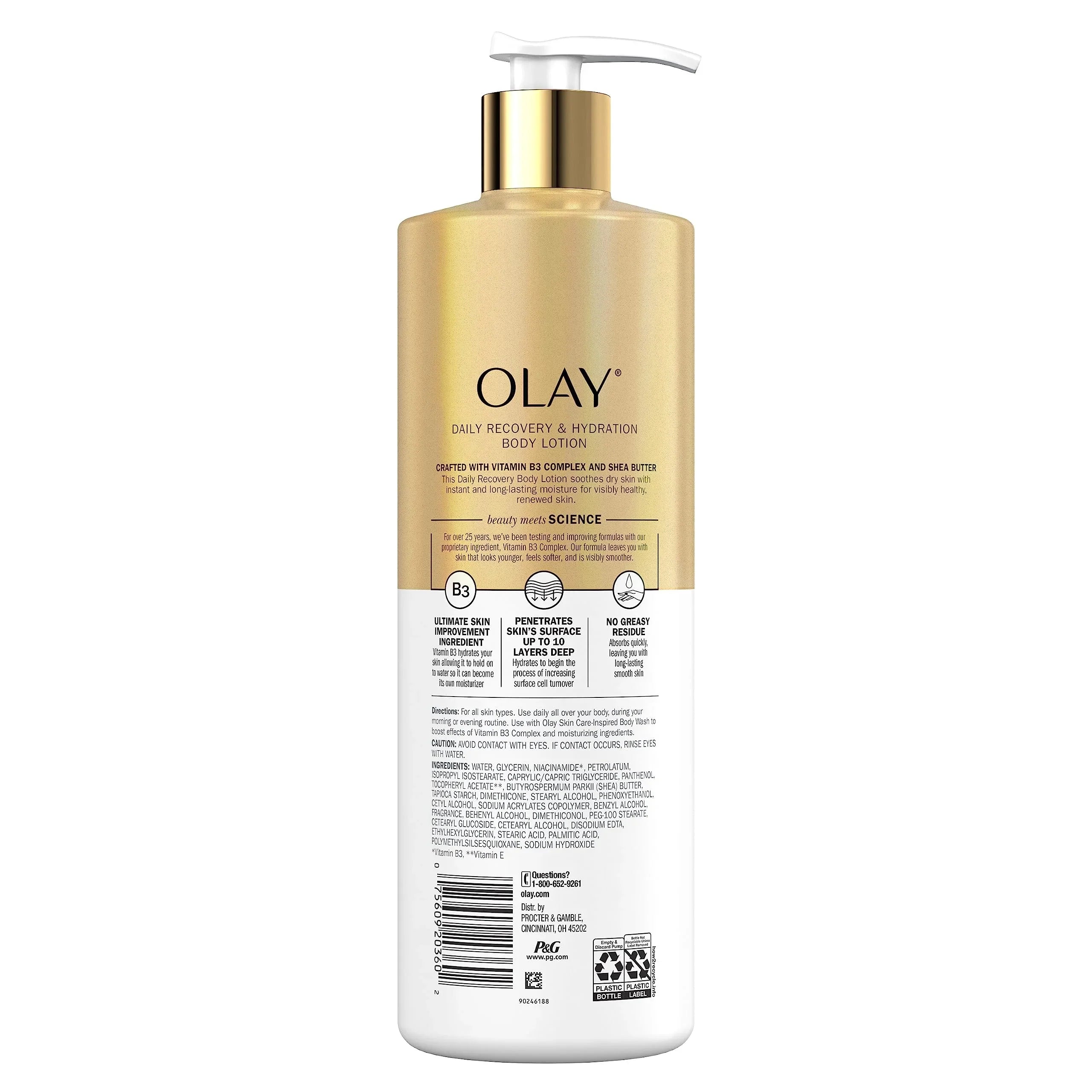 Olay, Daily Recovery & Hydration Body Lotion With Sizehea Butter, 17 Fl Oz