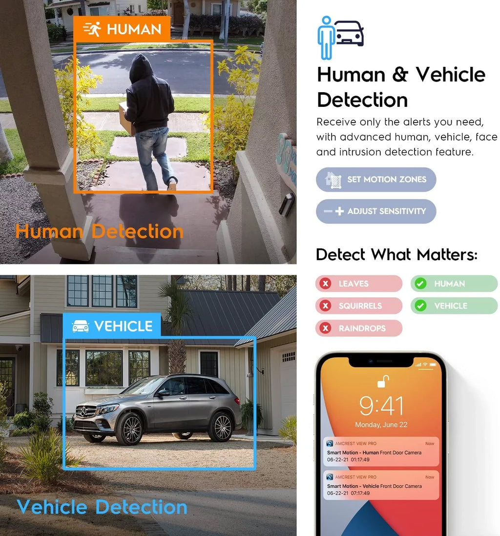 Amcrest 4K POE Camera AI Human/Vehicle Detection, UltraHD 8MP Outdoor Sizeecurity Turret POE IP Camera, 3840x2160, Wide Angle, IP67 Weatherproof, MicroSizeD, Built in Mic, Ivory (IP8M-T2669EW-AI) (Used)