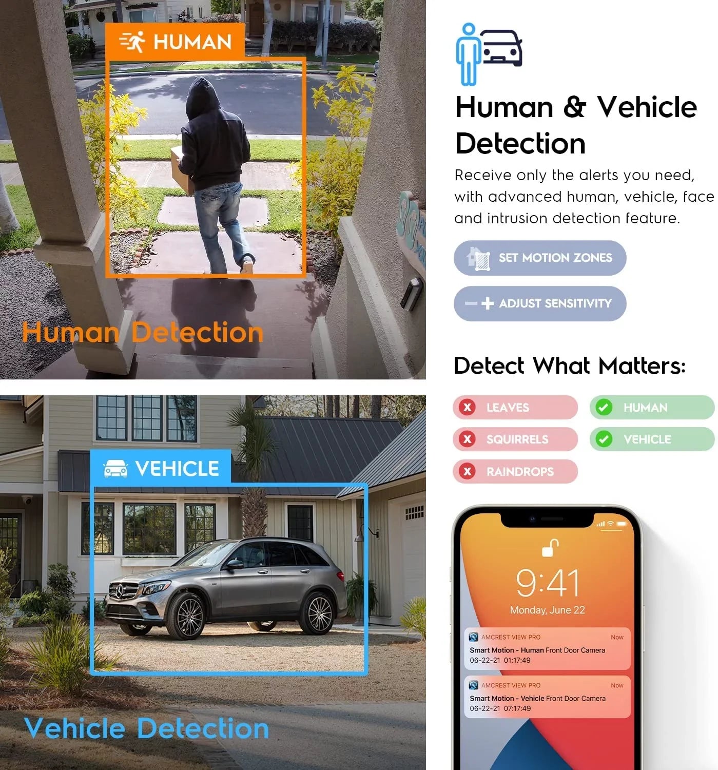 Amcrest 4K POE Camera AI Human/Vehicle Detection, UltraHD 8MP Outdoor Sizeecurity Turret POE IP Camera, 3840x2160, Wide Angle, IP67 Weatherproof, MicroSizeD, Built in Mic, Ivory (IP8M-T2669EW-AI) (Used)