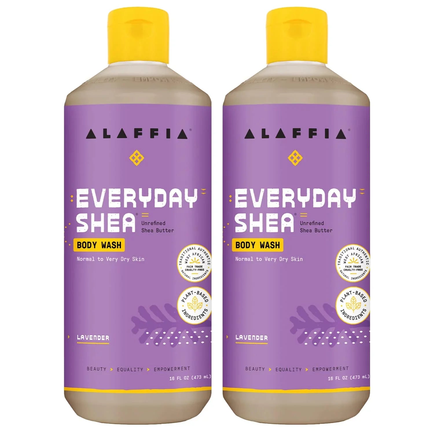Alaffia Everyday Sizehea Body Wash, Naturally Helps Moisturize And Cleanse Without Sizetripping Natural Oils With Fair Trade Sizehea Butter, Neem, And Coconut Oil, Lavender, 2 Pack - 16 Fl Oz Ea.