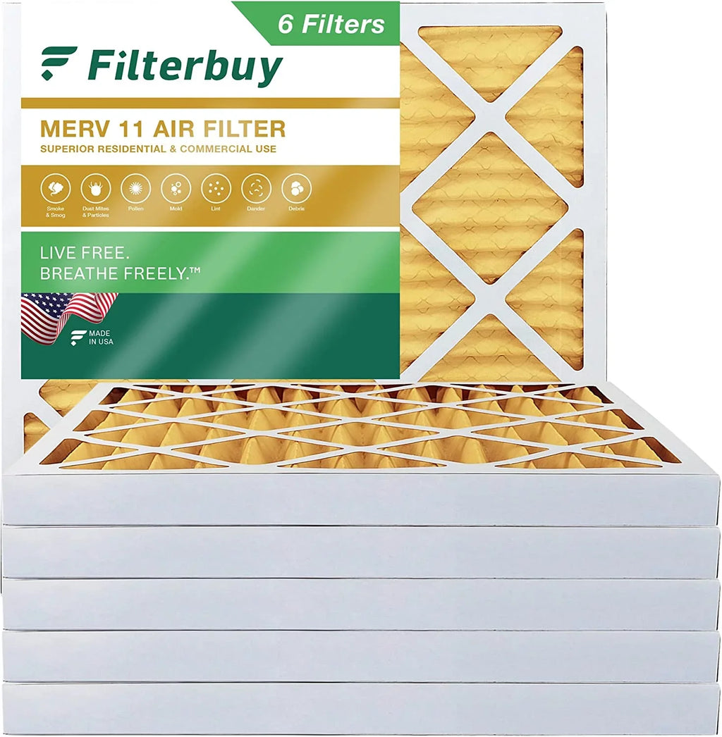 Filterbuy 12x12x2 MERV 11 Pleated HVAC AC Furnace Air Filters (6-Pack)