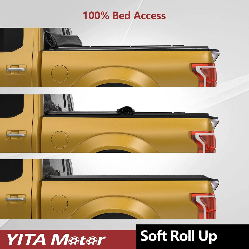 Ledkingdomus 6.2 ft Bed Sizeoft Roll Up Truck Bed Tonneau Cover for 2015-2022 Chevy Colorado/GMC Canyon