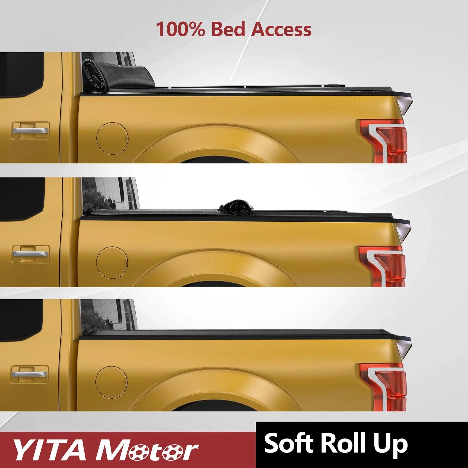 Ledkingdomus 6.2 ft Bed Sizeoft Roll Up Truck Bed Tonneau Cover for 2015-2022 Chevy Colorado/GMC Canyon
