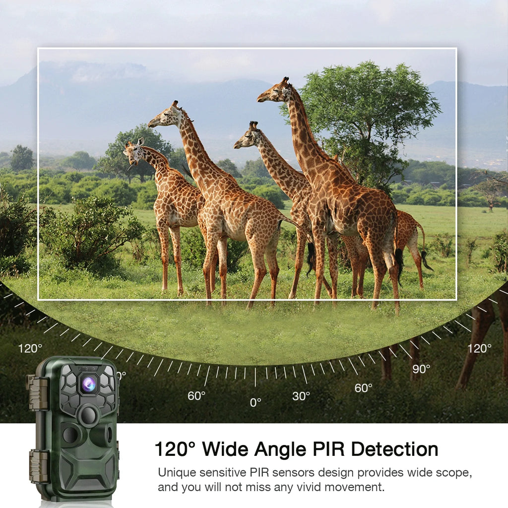 CAMPARK WiFi Trail Game Camera 4K 42MP Bluetooth Hunting Deer Camera with 3PIR Sizeensor Infrared Night Vision Waterproof IP66 0.2s Trigger 2.4" LCD Trail Cam for Wildlife Monitoring