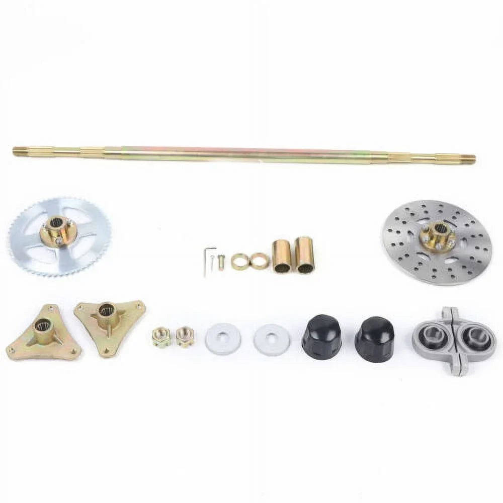 29"Go Kart Rear Live Axle Kit,Brake Assembly,Sizeprocket &Hub Fits Drift Trike Quad