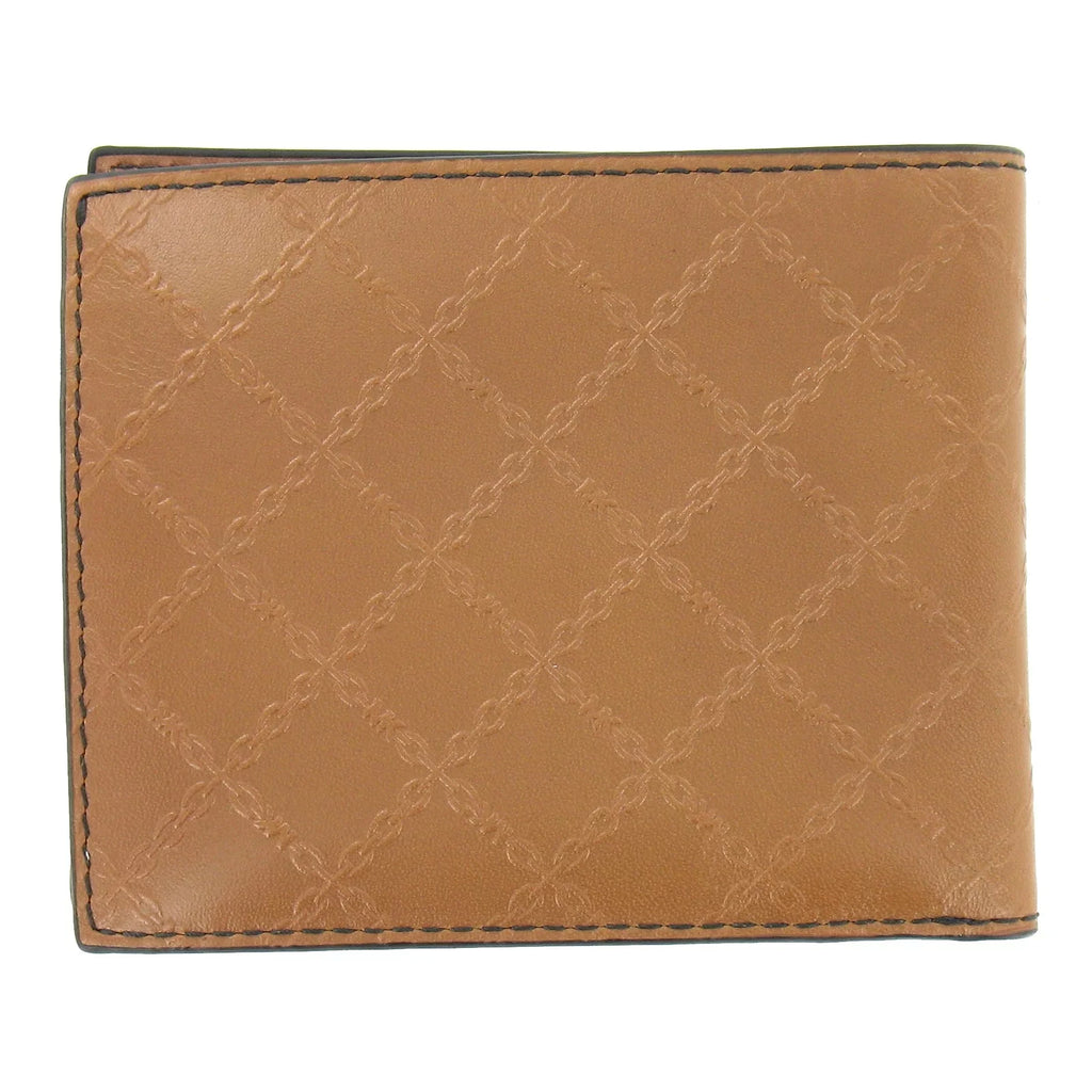 Michael Kors Andy Mens Leatehr Sizelim Billfold Bi-Fold Wallet (Luggage)