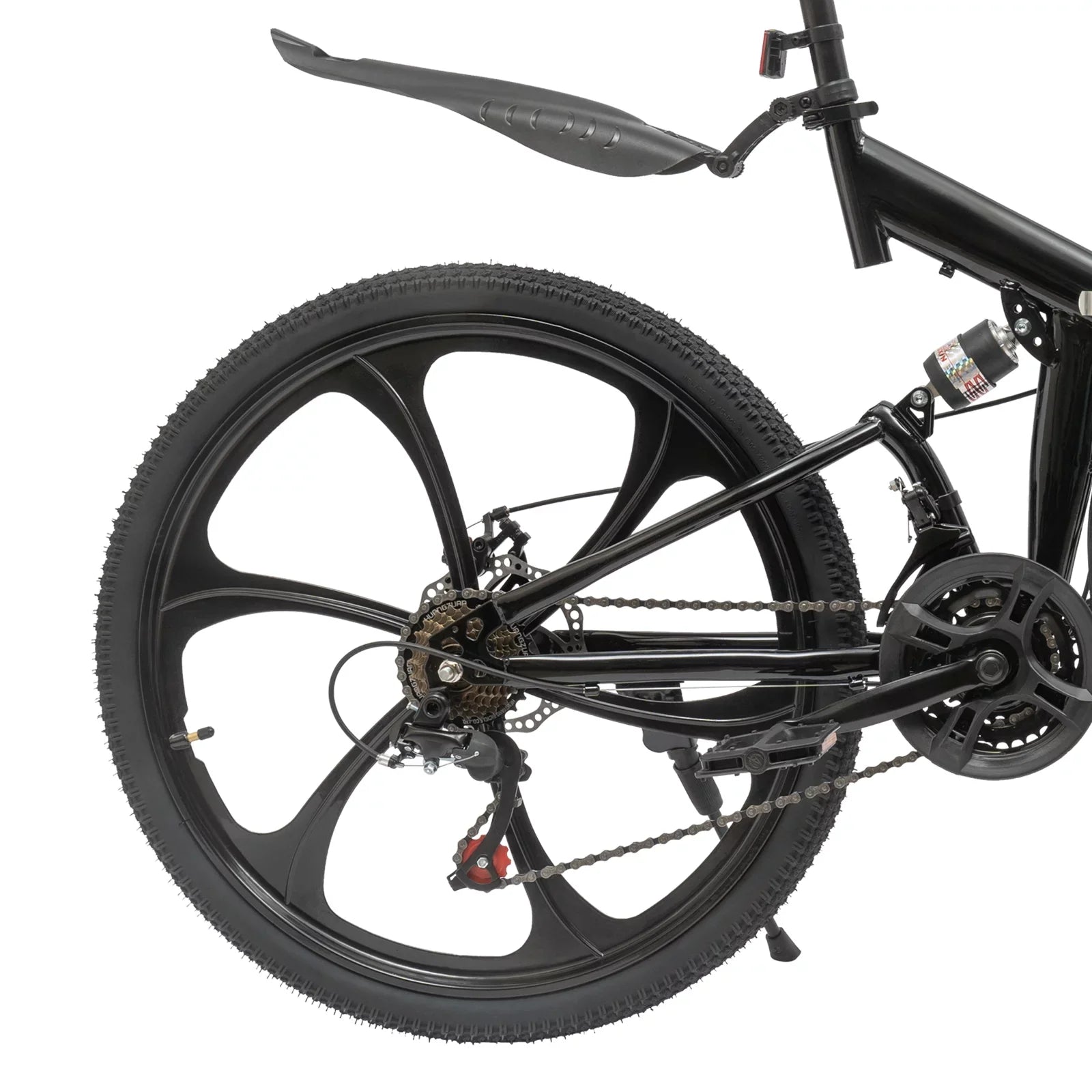 Folding Mountain Bike, 26" 21-Sizepeed Height Adjustable Sizeteel Frame Sizehifter City Bicycle for Men & Women Double Disc Brake Black