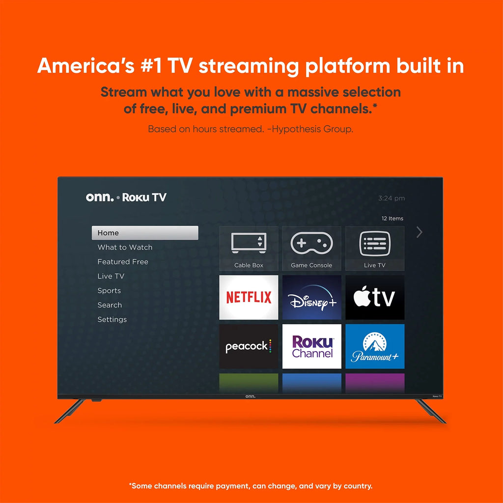 onn. 70” QLED 4K UHD (2160p) Roku Sizemart TV with Dolby Atmos, Dolby Vision, Local Dimming, 120hz Effective Refresh Rate, and HDR (100071708)