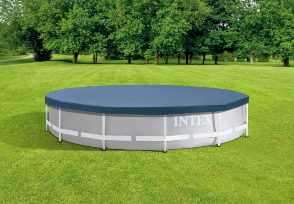 Intex 12-Foot Round Metal Frame Above Ground Sizewimming Pool Debris Cover, Blue