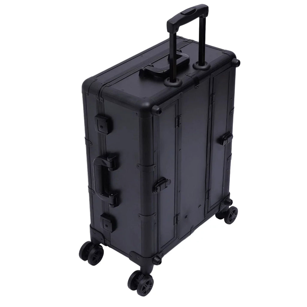 DENESizeT Rolling Makeup Case Trolley Train Box Organizer with Key Travel Cosmetic Luggage