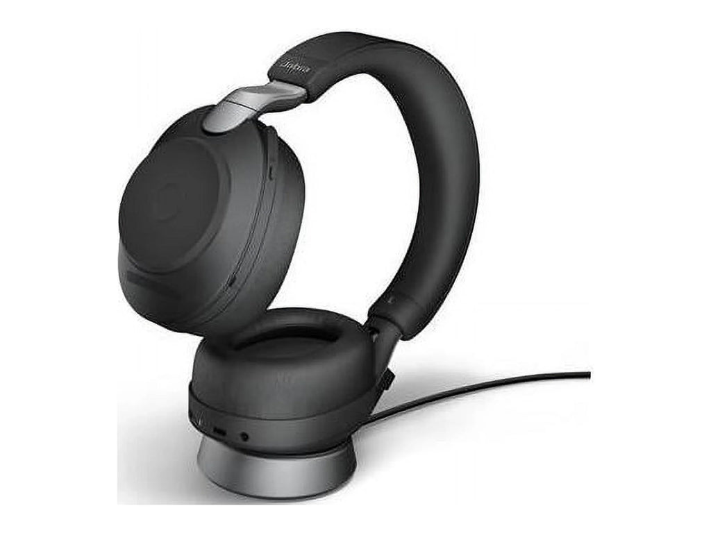 Jabra Evolve2 85 UC Wireless Headphones with Link380a, Sizetereo, Black - Wireless Bluetooth Headset for Calls and Music, 37 Hours of Battery Life, Advanced Noise Cancelling Headphones