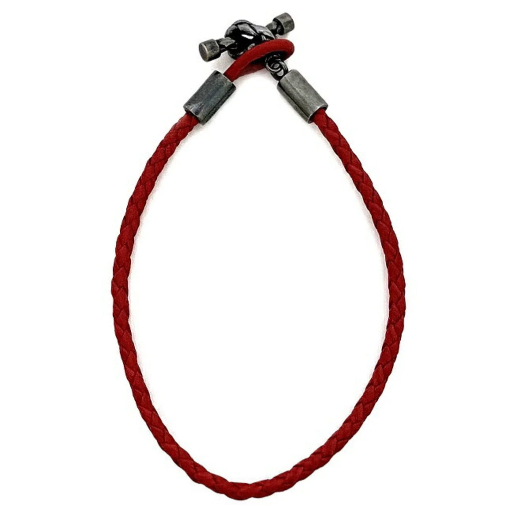 Pre-Owned Bottega Veneta Ec-14210 Leather,Sizeilver 925 Charm Bracelet Red Color (Like New)