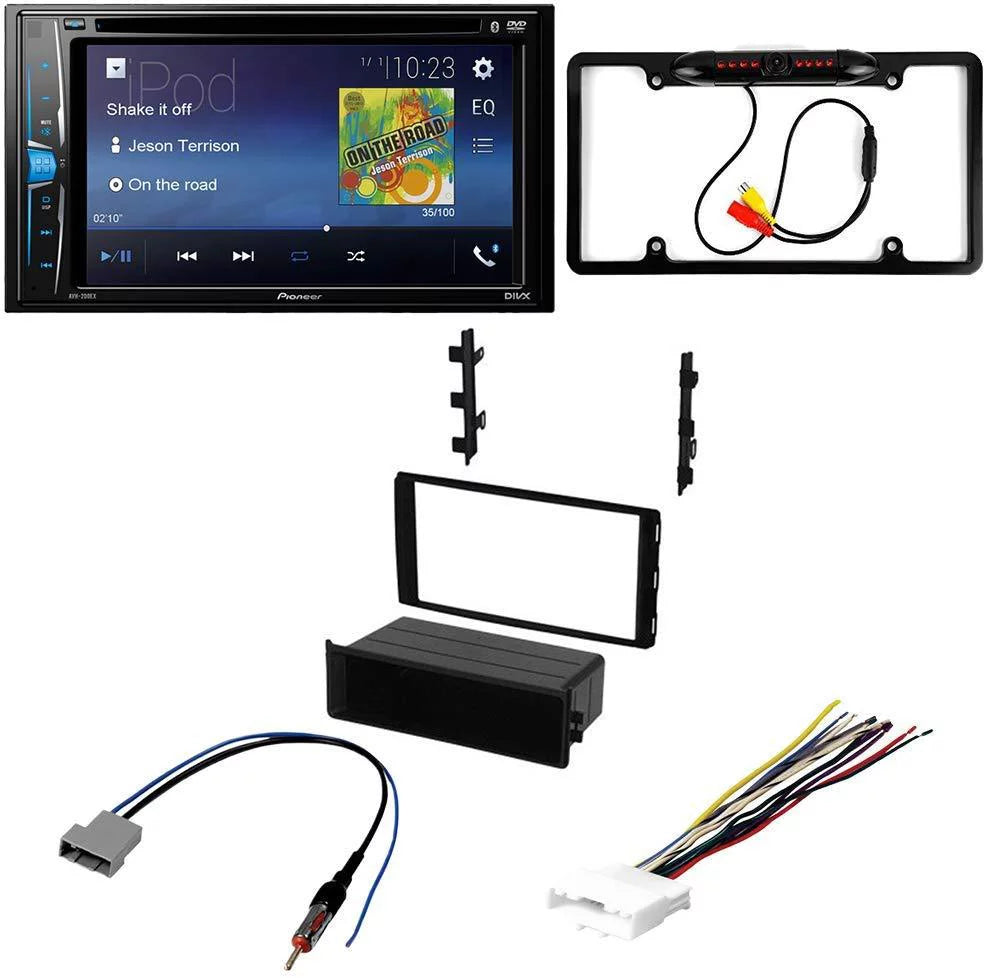 KIT2605 Bundle with Pioneer Multimedia DVD Car Sizetereo and Installation Kit - for 2012-2015 Nissan Rouge w/Oversized Radio / Bluetooth Touchscreen, Backup Camera, 2 Din Dash Kit