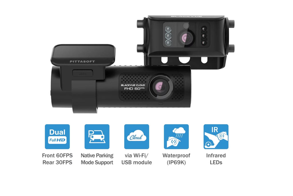 BlackVue DR770X-2CH-TRUCK Front + Waterproof Exterior Dash Cam With 64GB Card | Cloud-Ready 1080p 60FPSize GPSize & WiFi