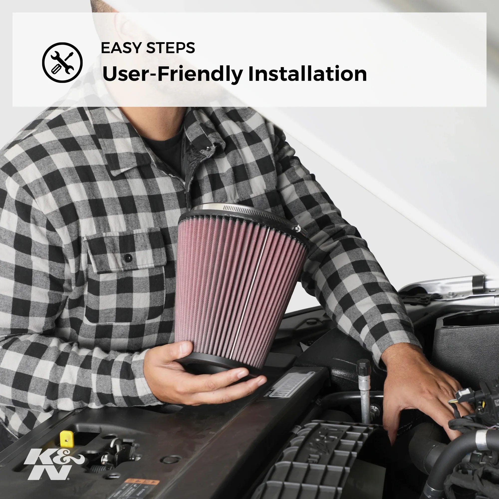 K&N Engine Air Filter: High Performance, Premium, Washable, Industrial Replacement Filter, Heavy Duty: E-3322