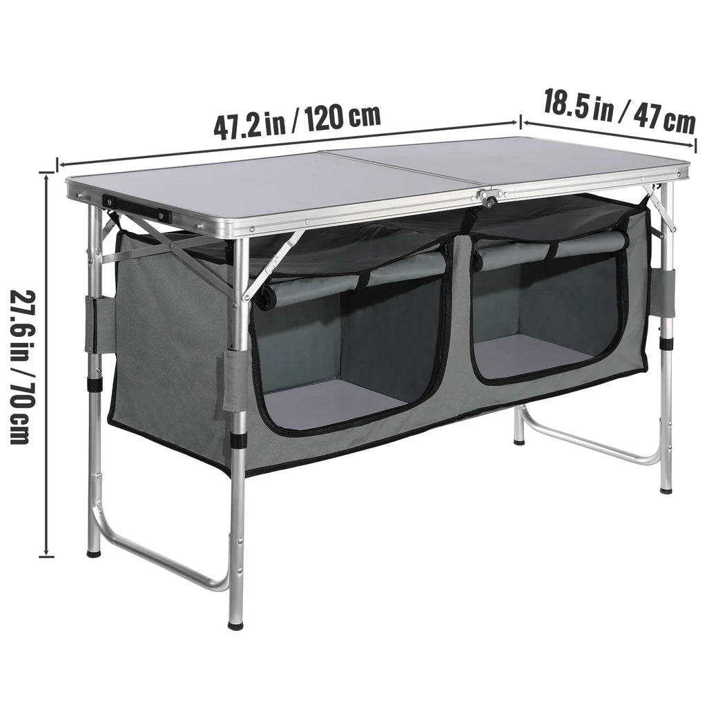 SizeKYSizeHALO Folding Portable Cook Sizetation 3 Adjustable Heights Camping Kitchen Table