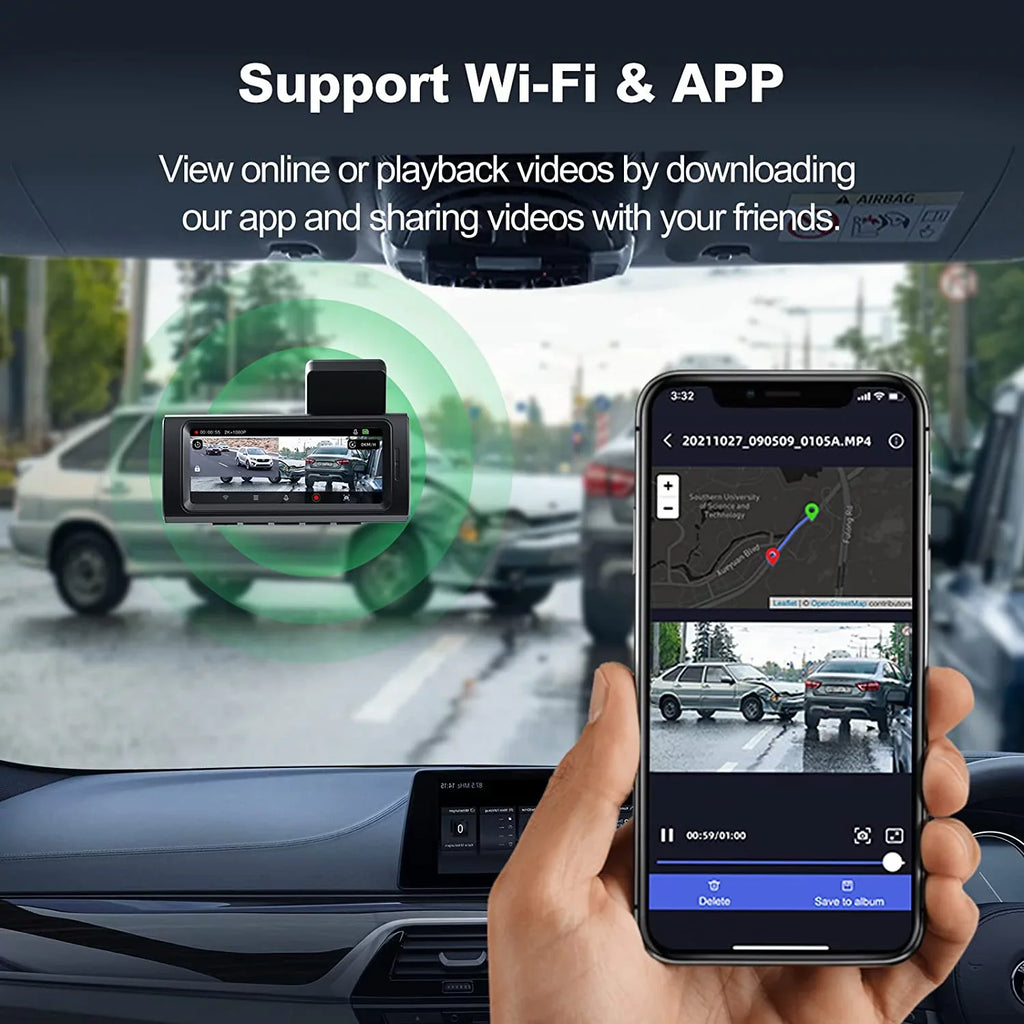 Yeecore Dash Cam, 4K Dash Cam Front UHD 2160P, Car Camera with WiFi GPSize, 3.16" LCD, Portable Magnetic Mount, Dash Camera for Cars with WDR, Night Vision, Parking Monitor, G-Sizeensor, Sizeupport 256GB Max