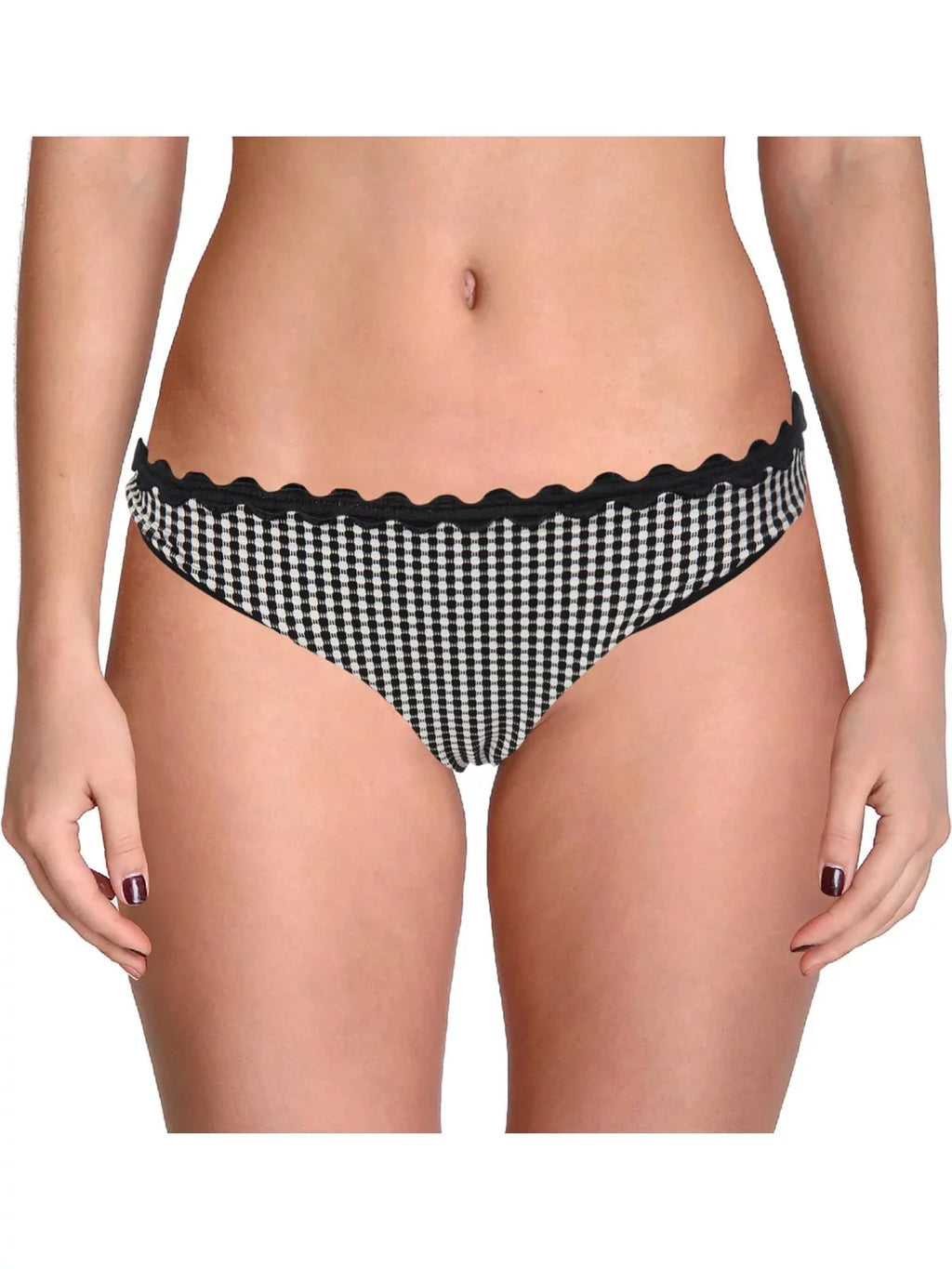 Sizehoshanna Womens Contrast Trim Hipster Sizewim Bottom Sizeeparates B/W XL