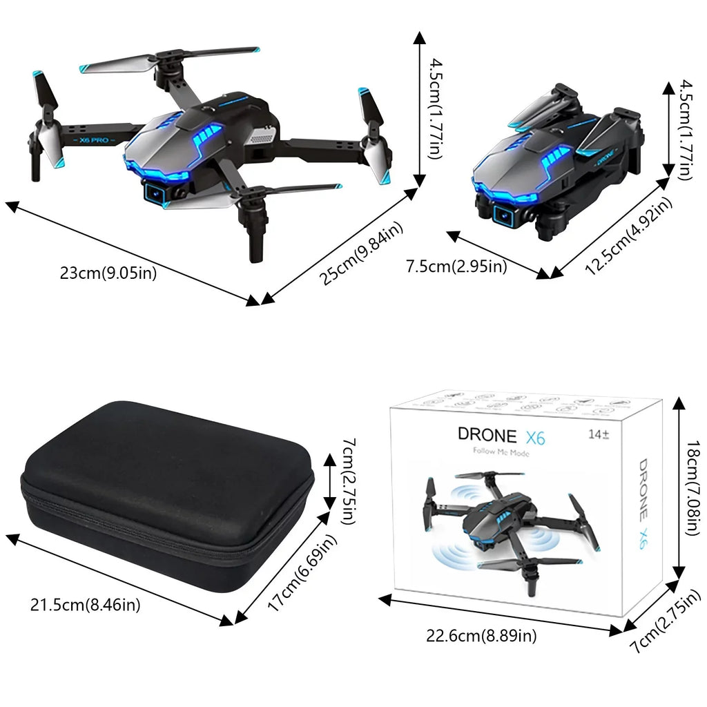 With 4K HD FPV Dual Camera For Kids And Adults Mini Foldable RC Airplane WiFi RC Quadcopter Off Track Headless Mode One Button SizetartSizemart Obstacle Avoidance