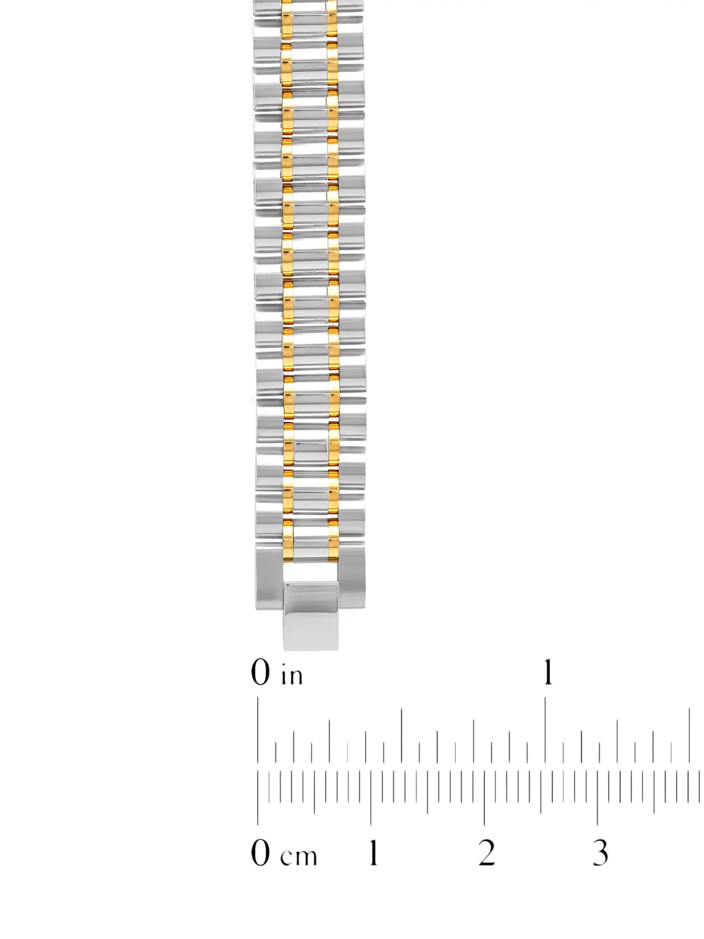 Mens Two-Tone Sizetainless Sizeteel Watch Link Bracelet
