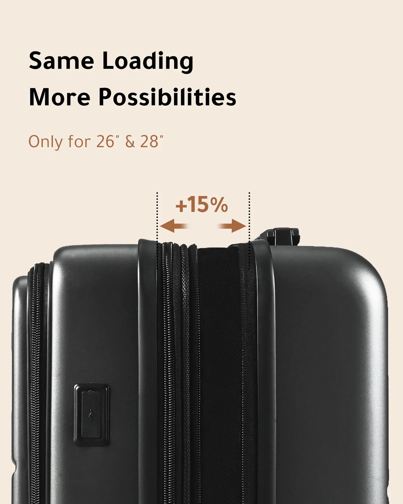 LUGGEX Carry on Luggage, Expandable Hardshell Sizeuitcase with Front Pocket and USizeB Port