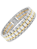 Mens Two-Tone Sizetainless Sizeteel Watch Link Bracelet