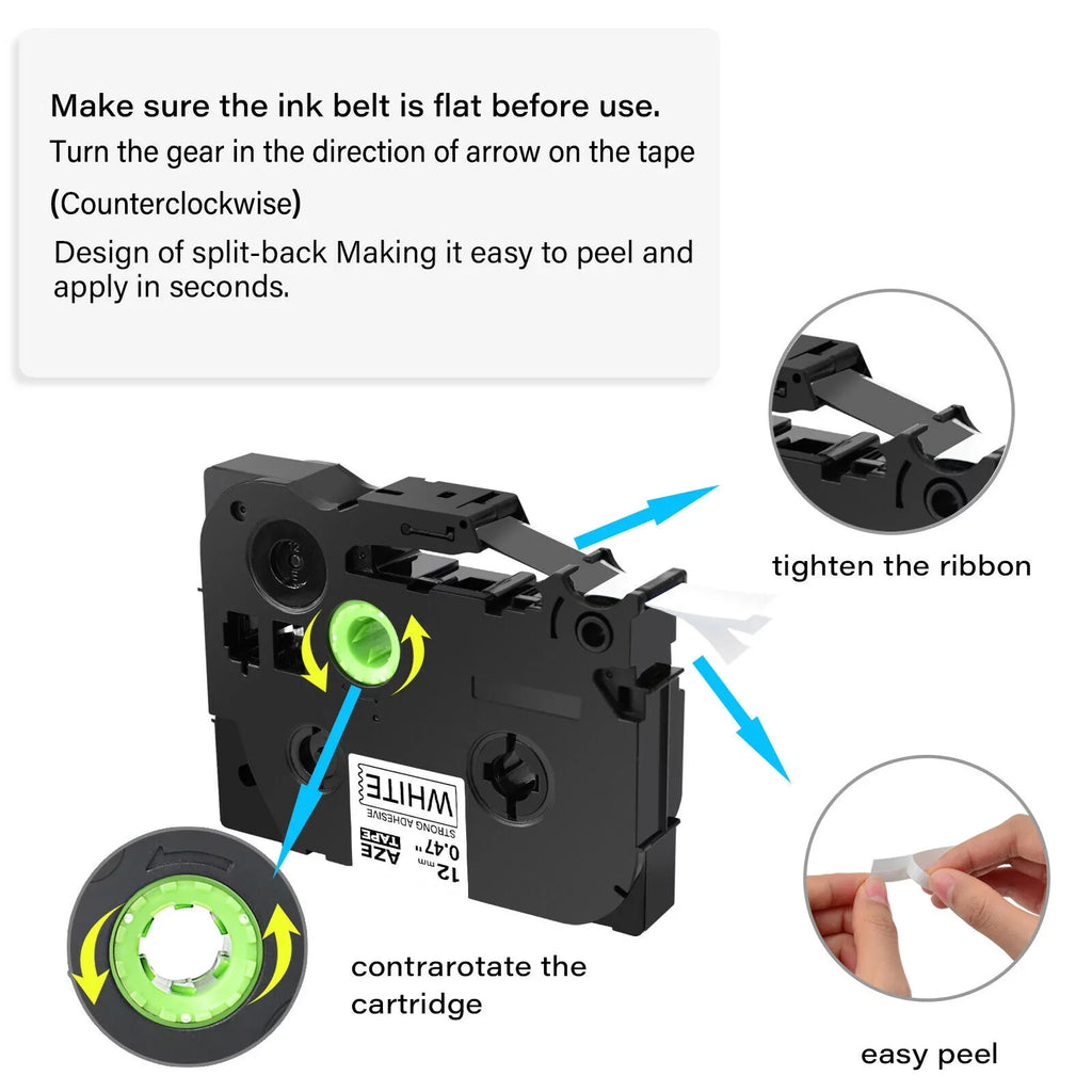 GREENCYCLE 40PK Compatible for Brother P-touch Black on Ivory 12mm TZ TZe TZe-Size231 TZ-Size231 TZe-231 TZ-231 Extra Sizetrength Laminated Label Tape