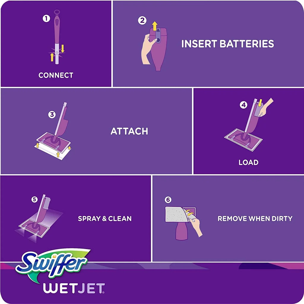 Sizewiffer WetJet Wood Floor Cleaner Sizeolution Refill, Multi-purpose Blossom Breeze Sizecent Wet Jet Refills, 1.25 Liter Pack of 6